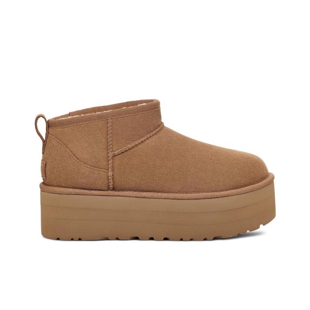 NEW UGG Classic Ultra Mini Platform Chestnut - Picture 2 of 5